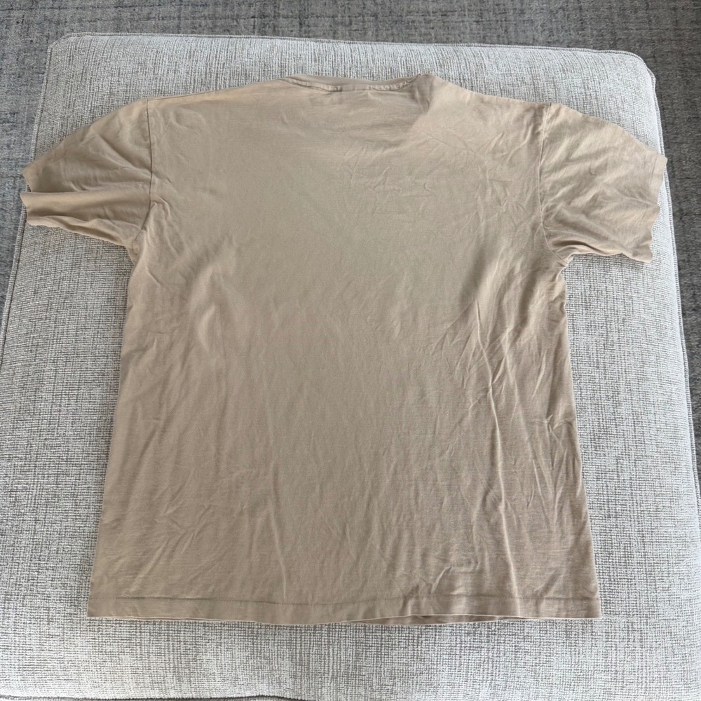 Vintage 90's Anvil Sunflower Long Beach T-Shirt XL Tan Made in USA Cotton - Picture 3 of 6